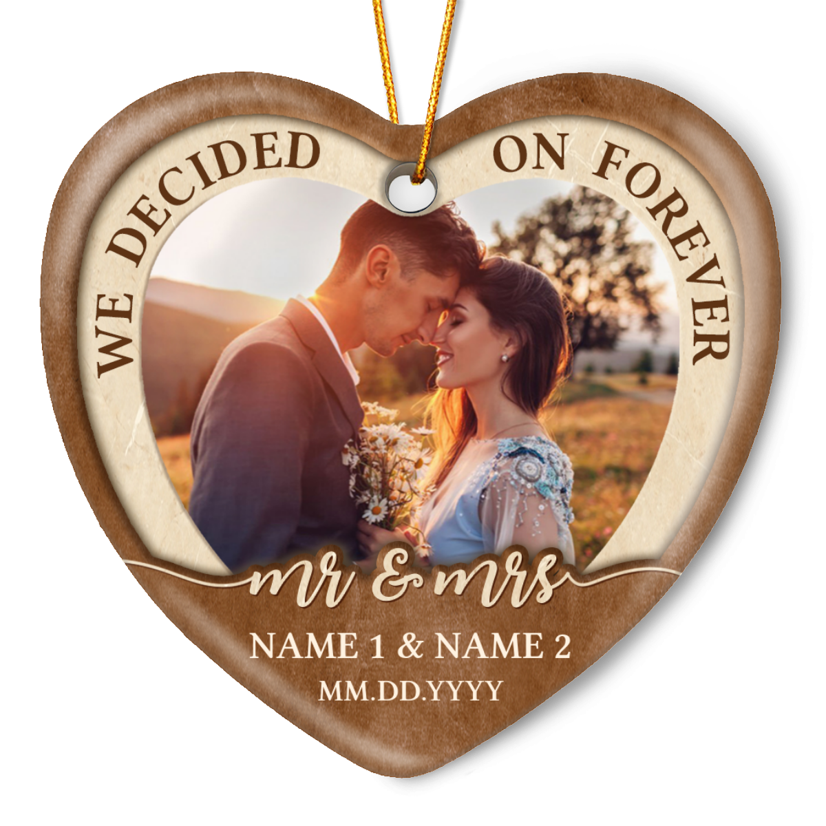 Anniversary Couple Gift On Christmas Custom Photo Ornament
