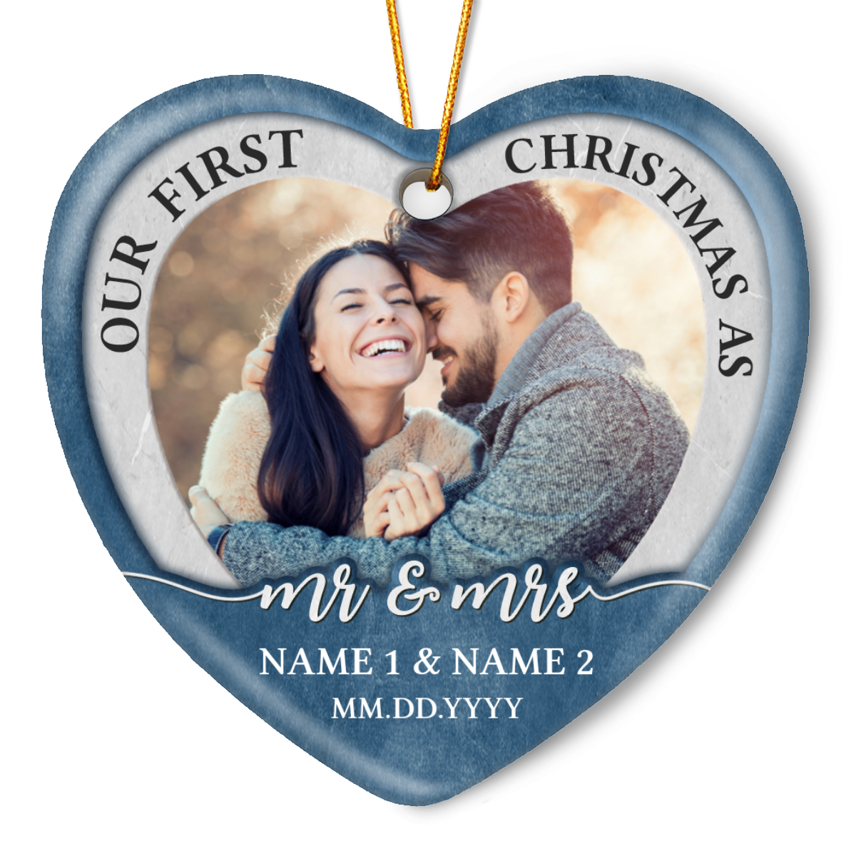 Special Newly Married Gift Personalized Couple First Christmas Ornament