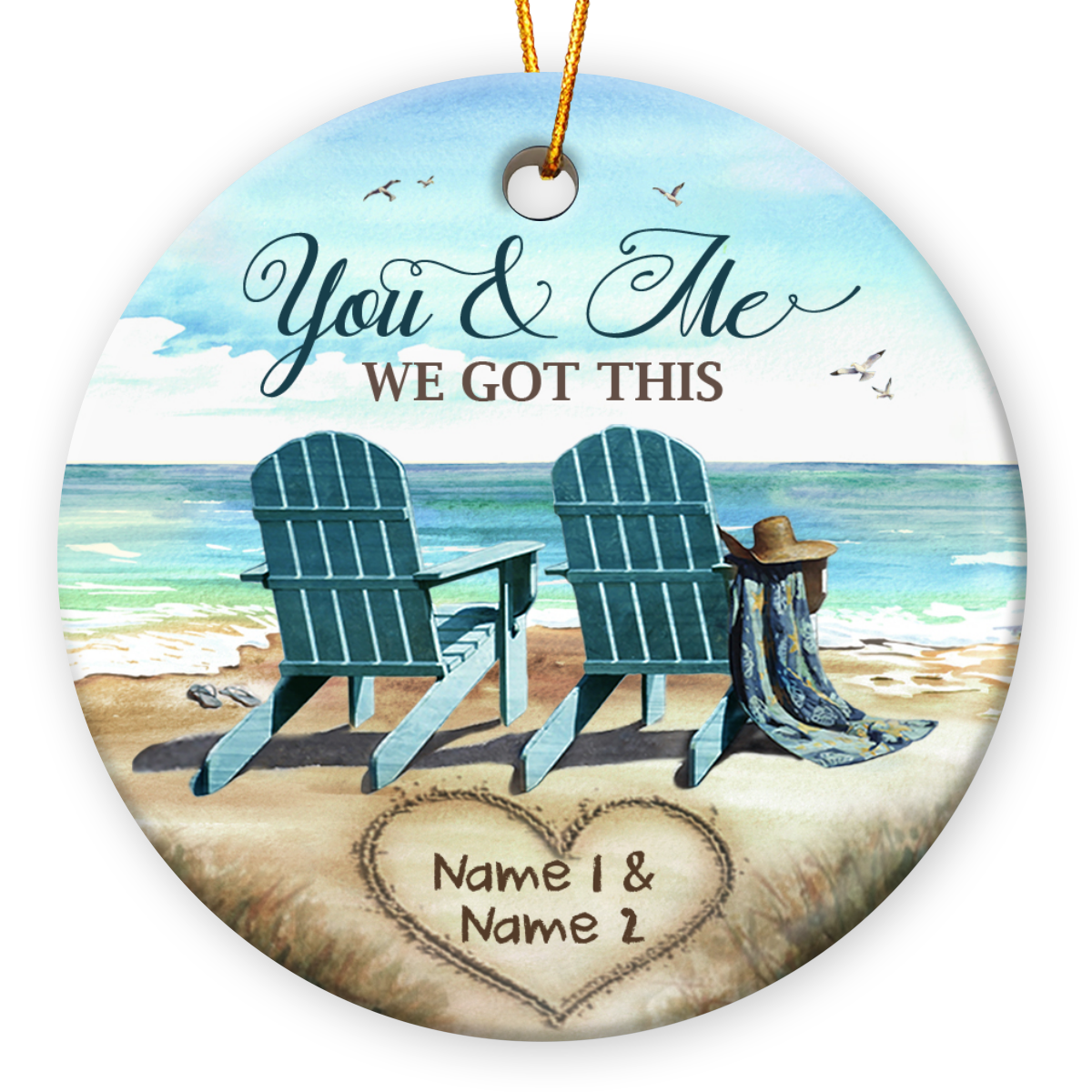Personalized You and Me We Ornament Christmas Gift For Couple