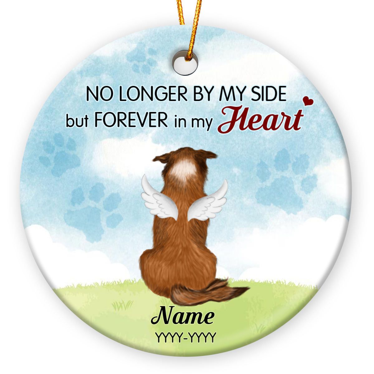 Sympathy Gift For Dog Loss Custom Pet Memorial Ceramic Ornament