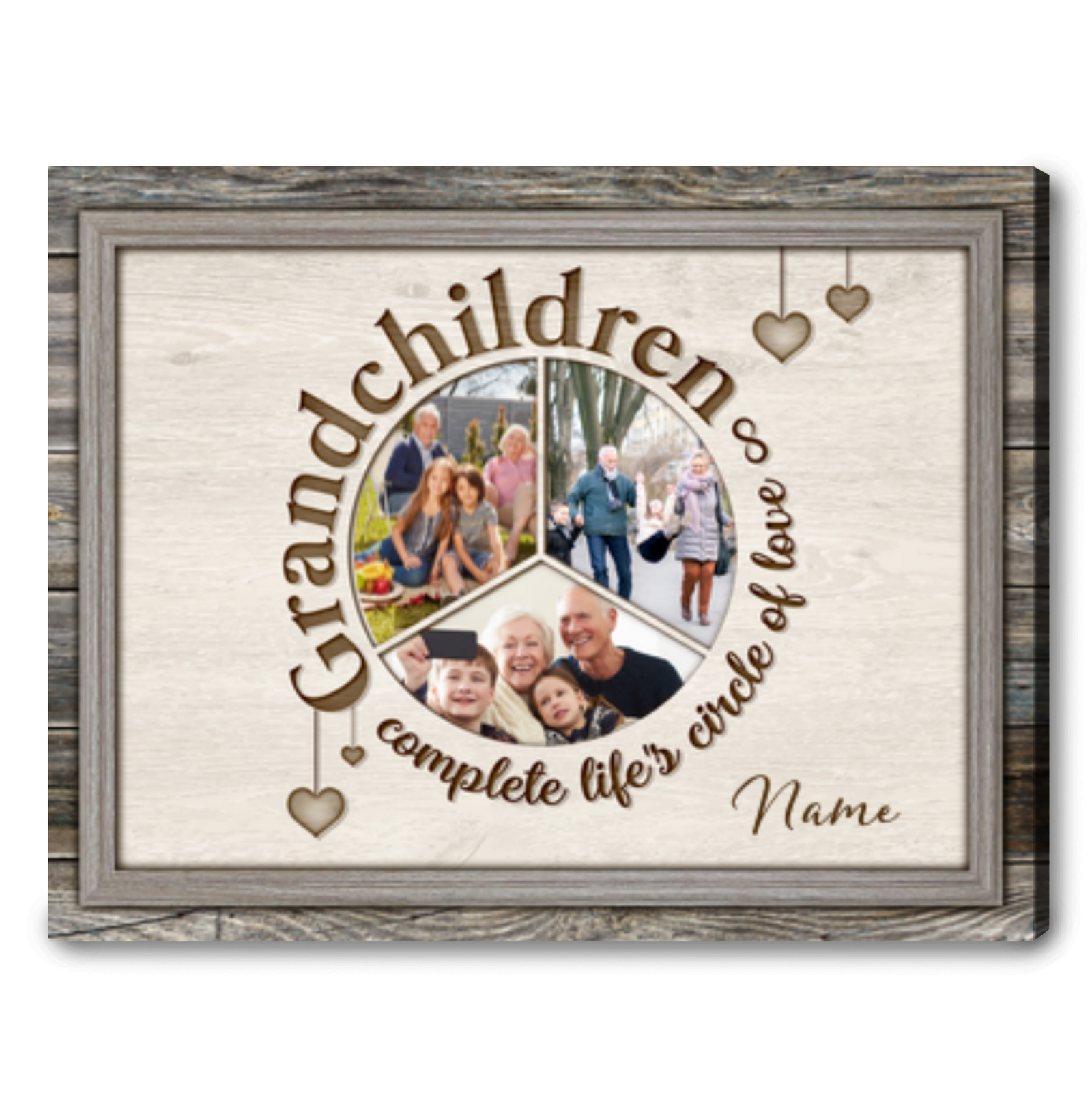 Personalized Grandparents Picture Canvas Gift Customized Grandparent Wall Art