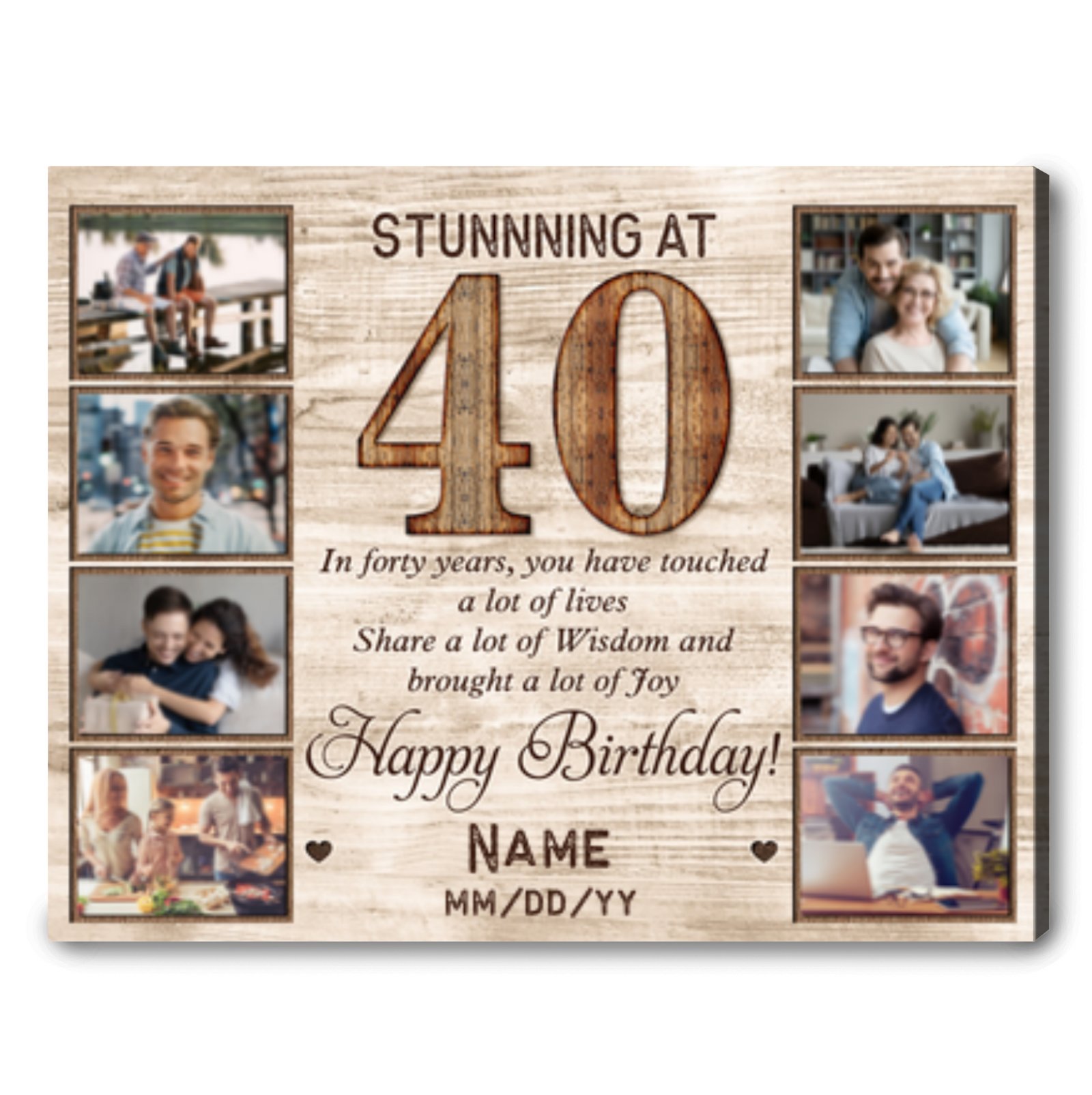 Personalized 40th Birthday Canvas Print Sentimental Gift For 40th Birthday