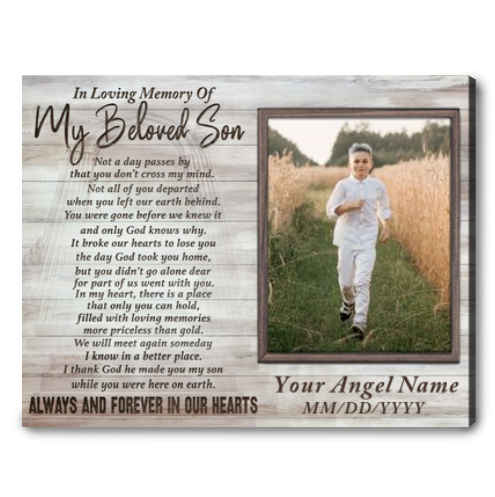 Personalized Memorial Gifts For Loss Of Son In Memory Of Son Gifts 