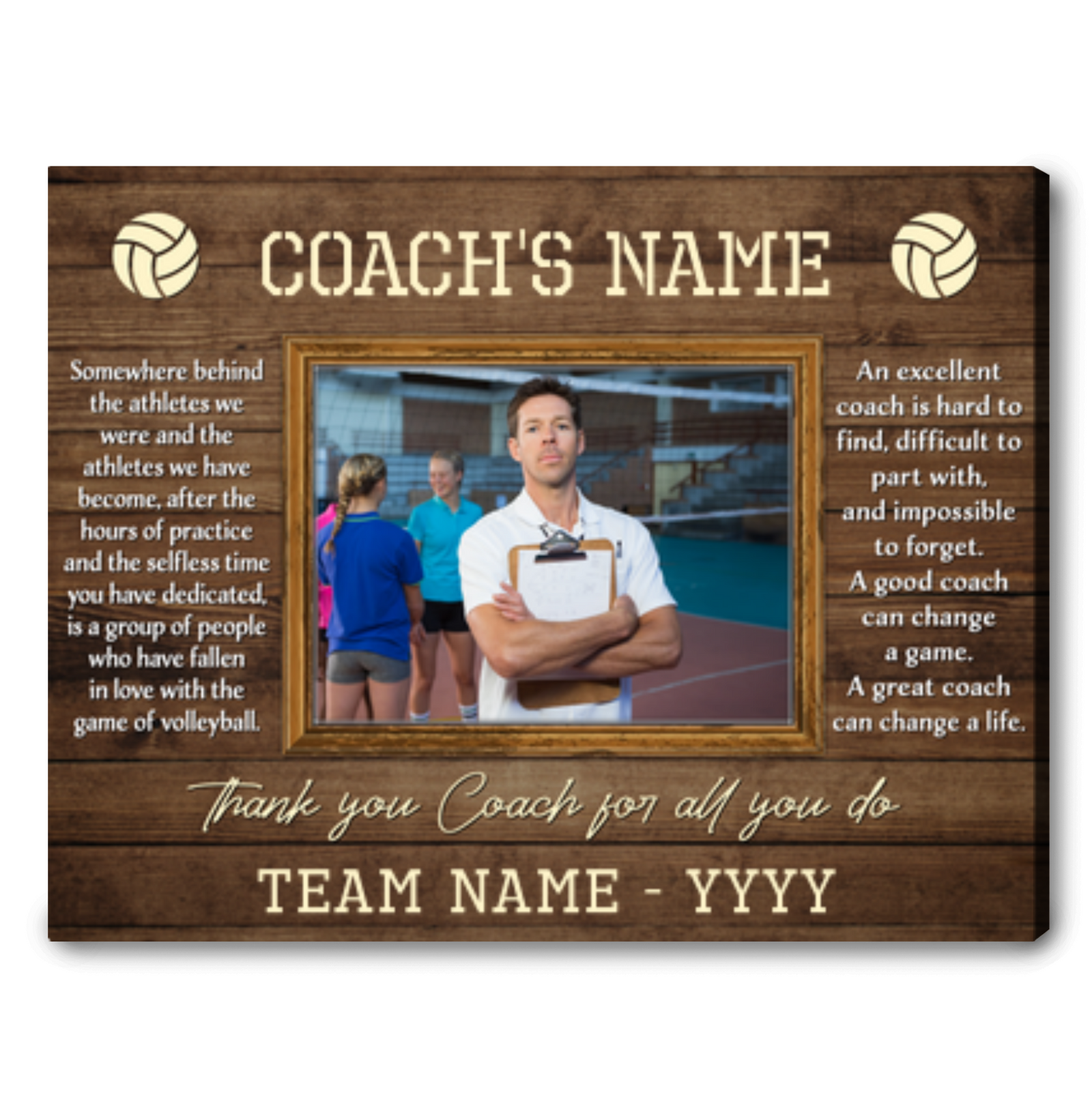Custom Thank You Gift For Volleyball Coach Canvas Gift Idea For Volleyball Coach