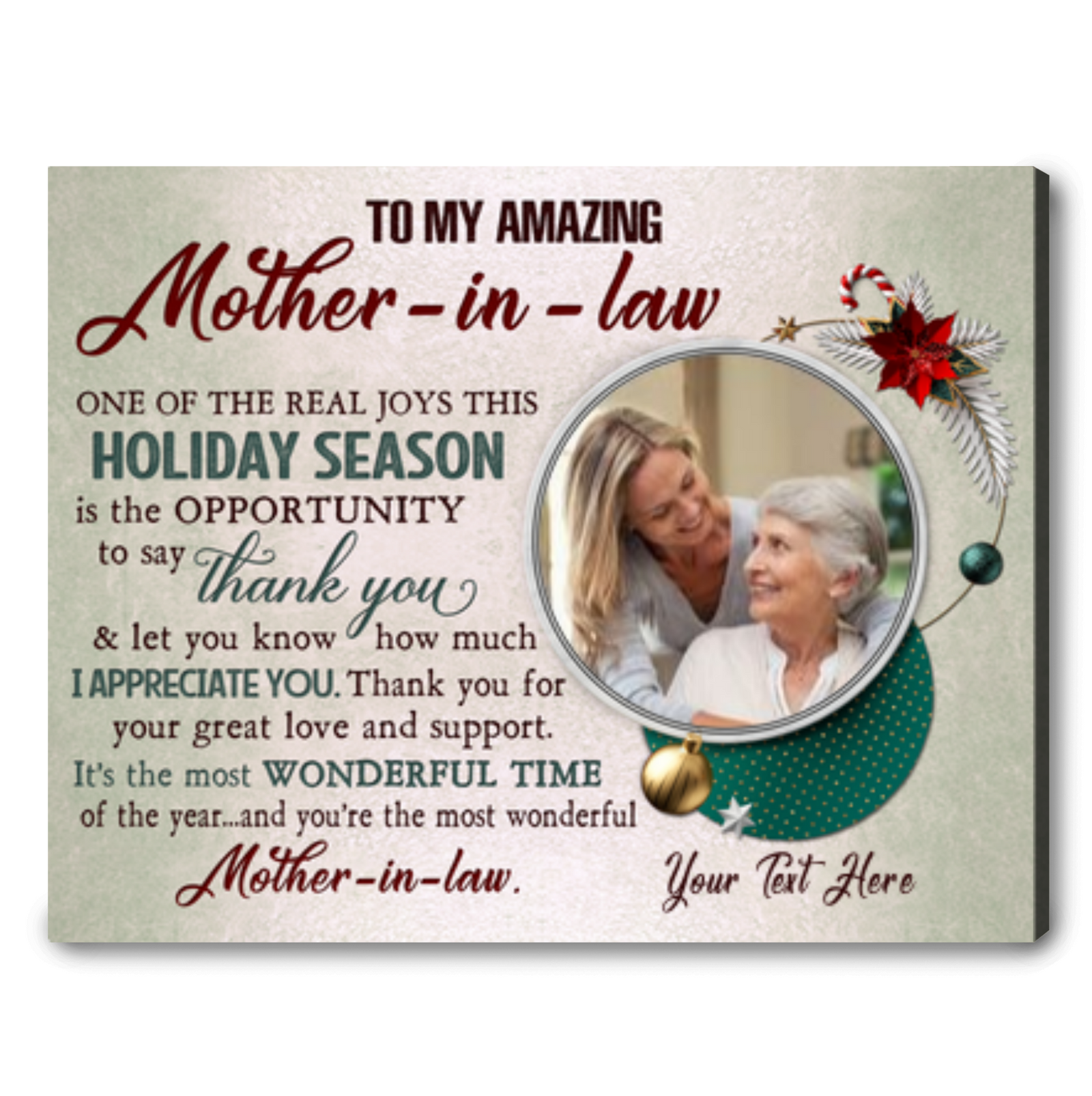 Christmas Gift For A Mother In Law Canvas Gift For Mother In Law