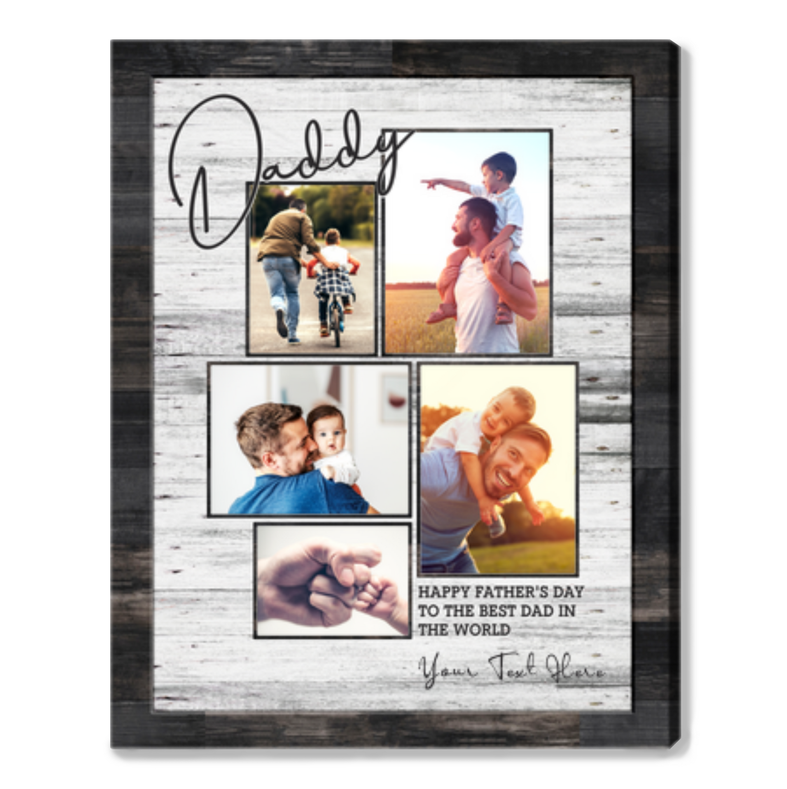 Father's Day Photo Gift Customized Dad Photo Collage Canvas Print 