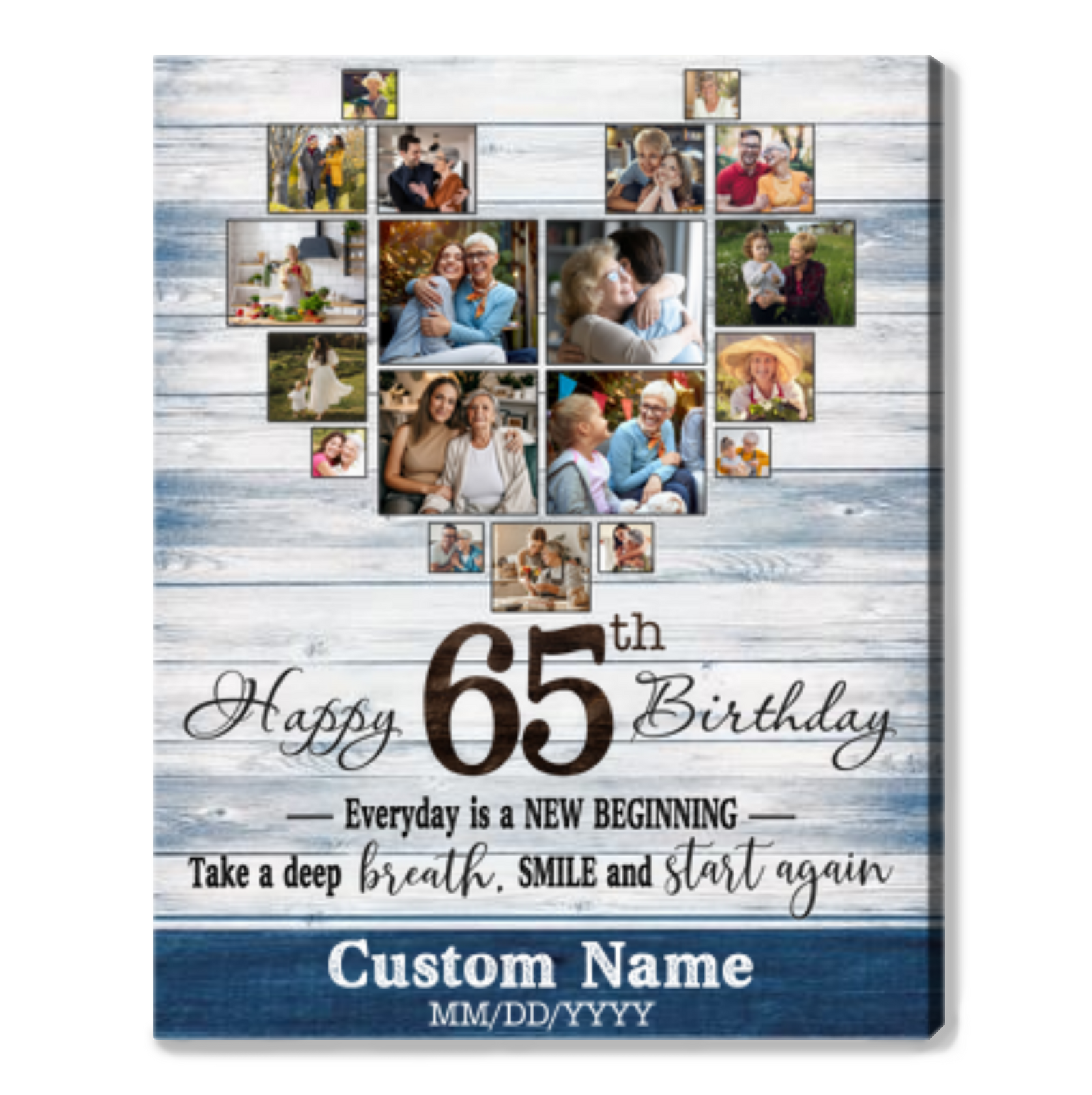 Personalized 65th Birthday Gift Idea Photo Canvas Print For 65th Birthday