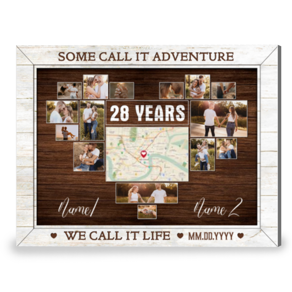 Unique 28th Anniversary We Call It Life Custom Photos Canvas Print
