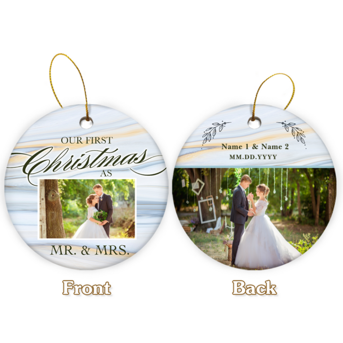 Couple 1st Christmas Ornament Ceramic Xmas Decoration