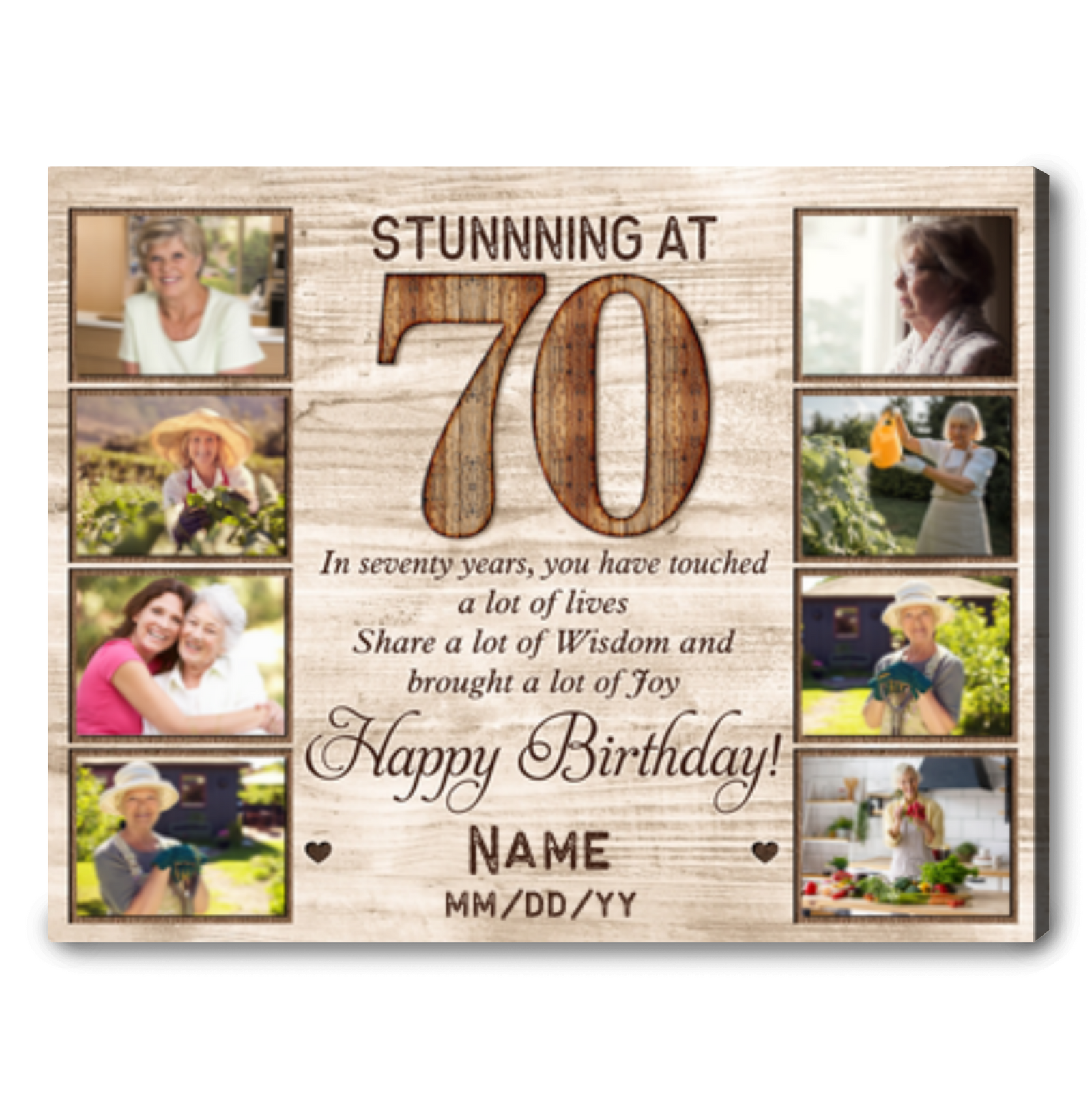 Personalized 70th Birthday Canvas Print Sentimental Gift For 70th Birthday