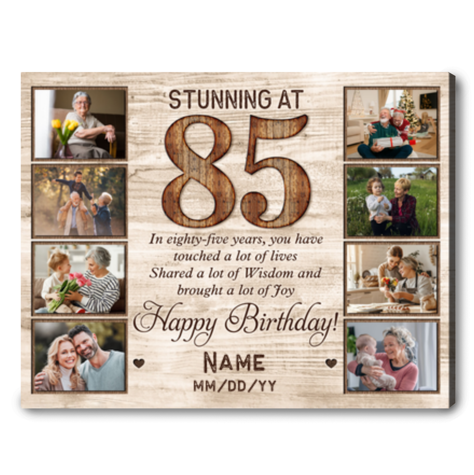Personalized 85th Birthday Canvas Print Sentimental Gift For 85th Birthday