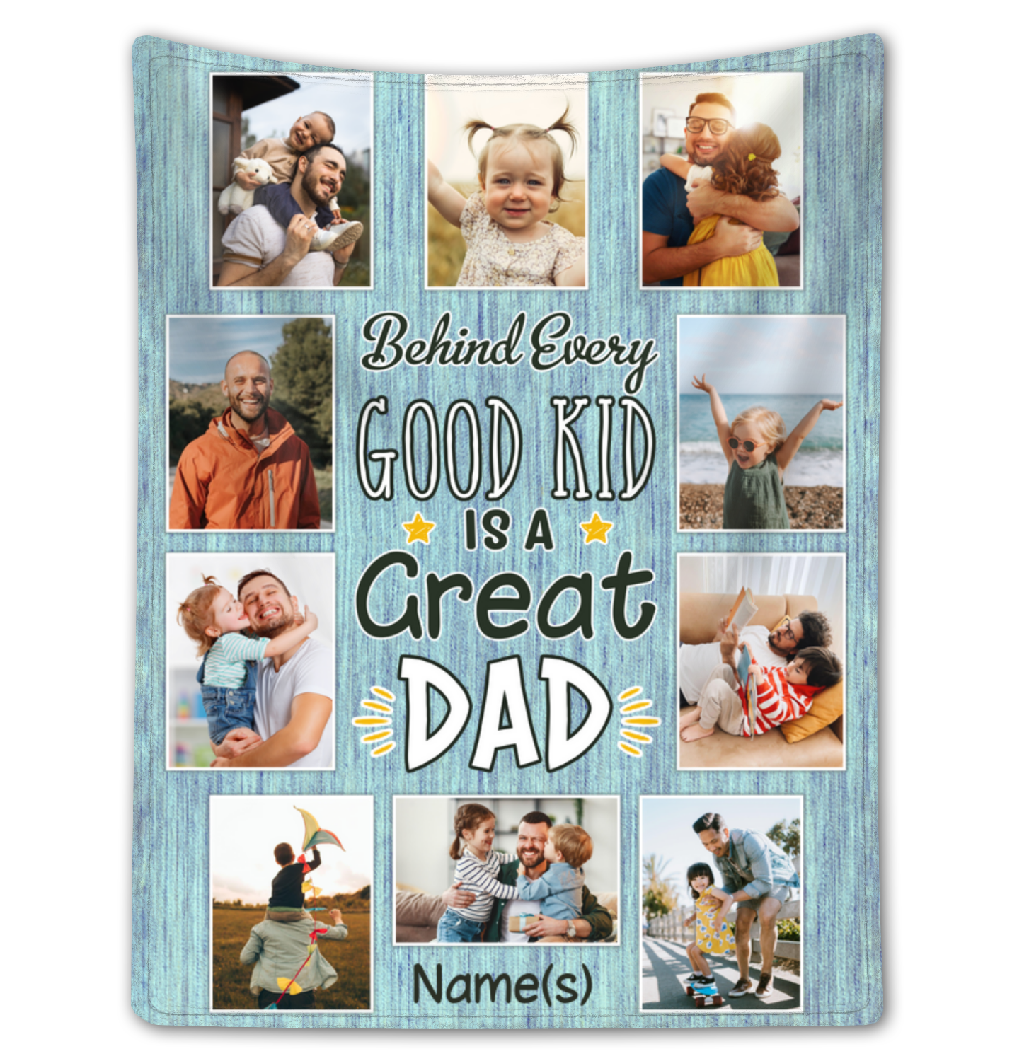 Personalized Father's Day Blanket With Photos Custom Gift For Dad Birthday