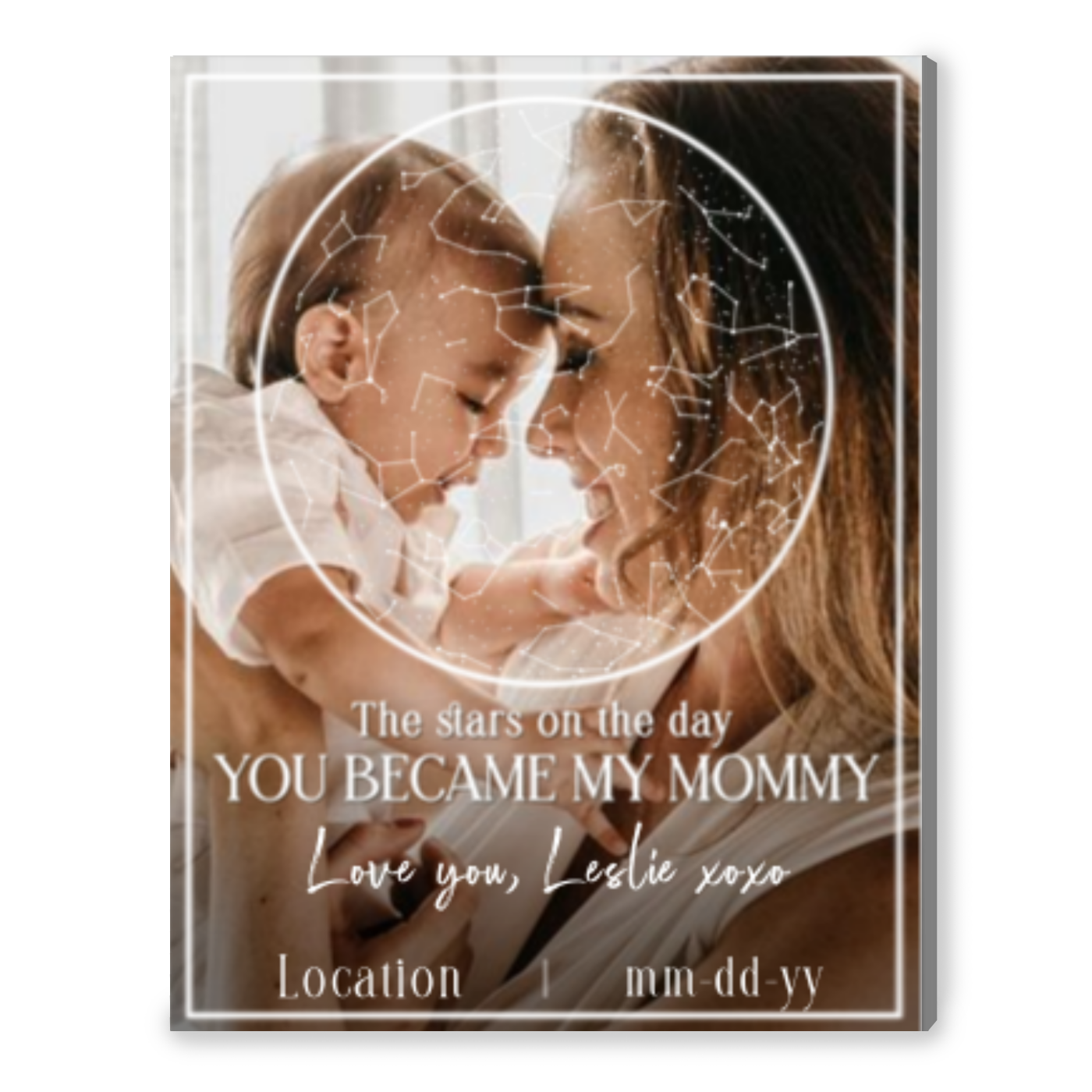 Custom Star Map Birth Nursery Wall Art The Day I Became Your Mom Canvas