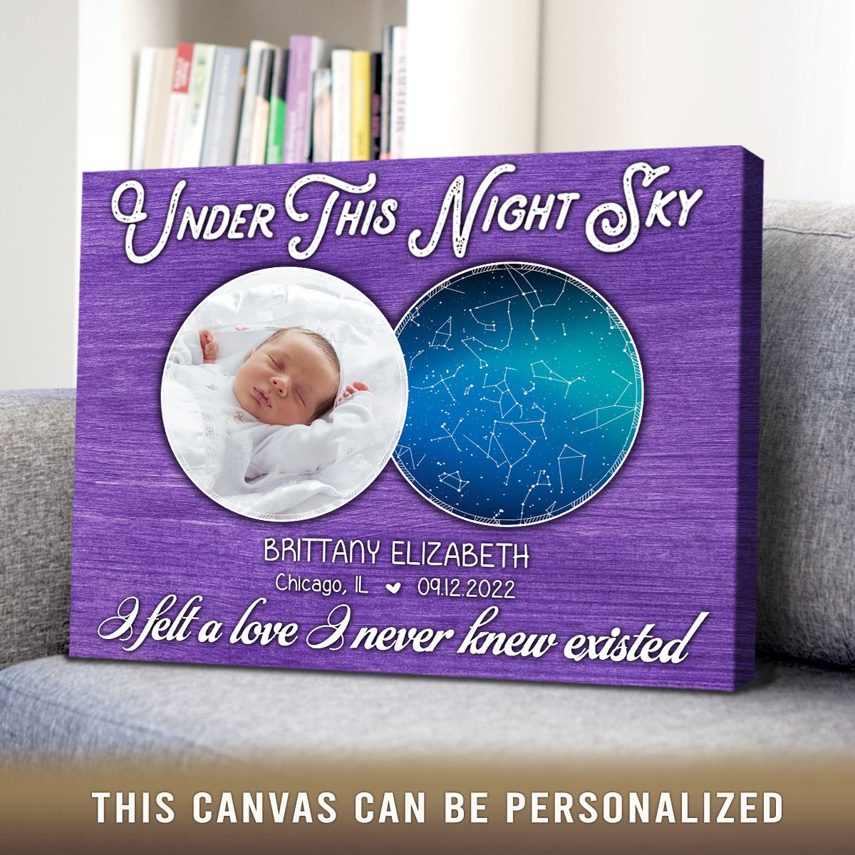 Personalized Newborn Gift New Baby Gift Gift For New Mom Night Sky Birth Date