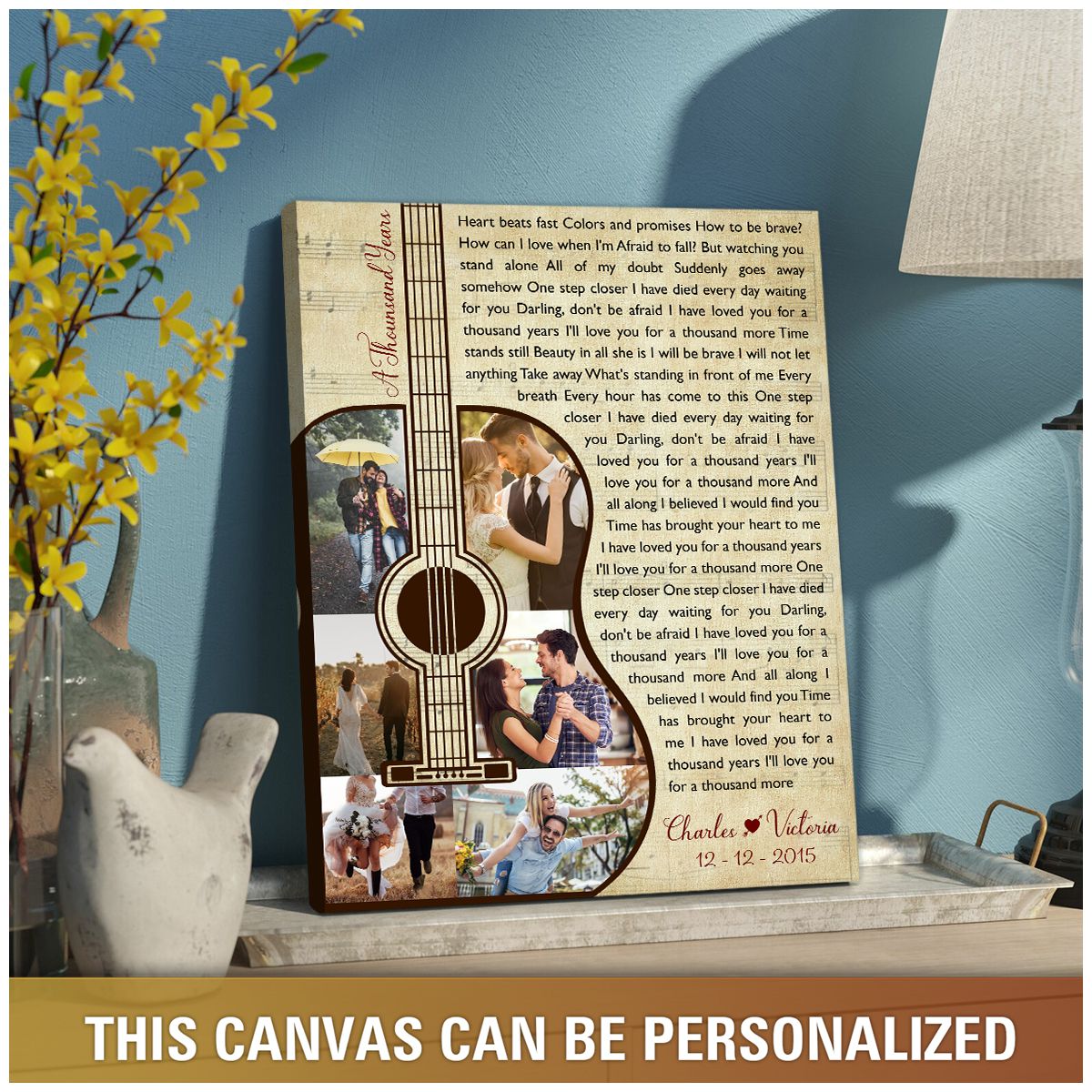 Personalized Song Lyrics Gift Custom Photo Collage For Couples