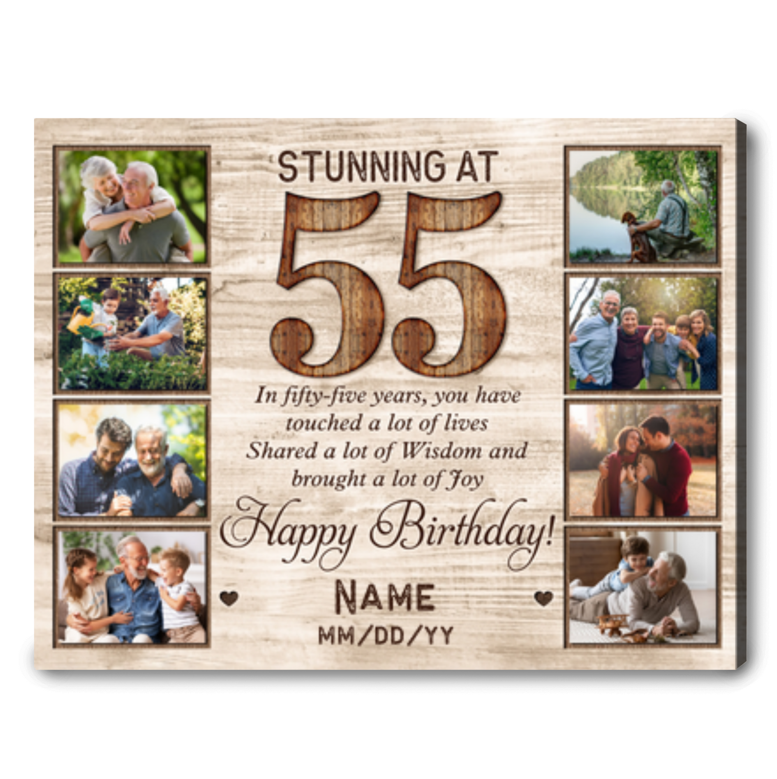 Personalized 55th Birthday Canvas Print Sentimental Gift For 55th Birthday