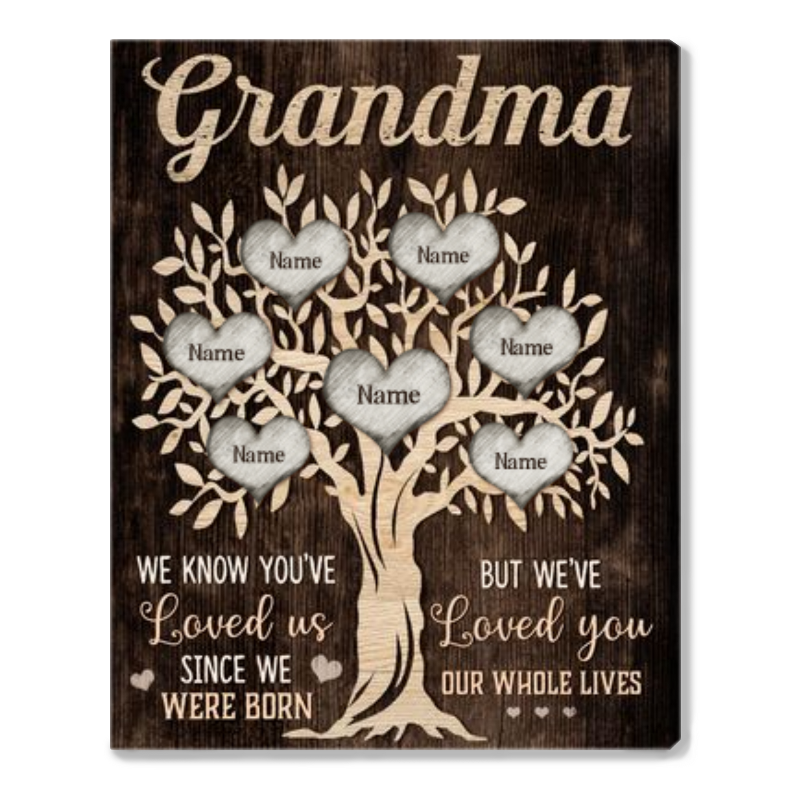 Custom Grateful Grandma Gift From Children Unique Mother's Day Canvas Gift
