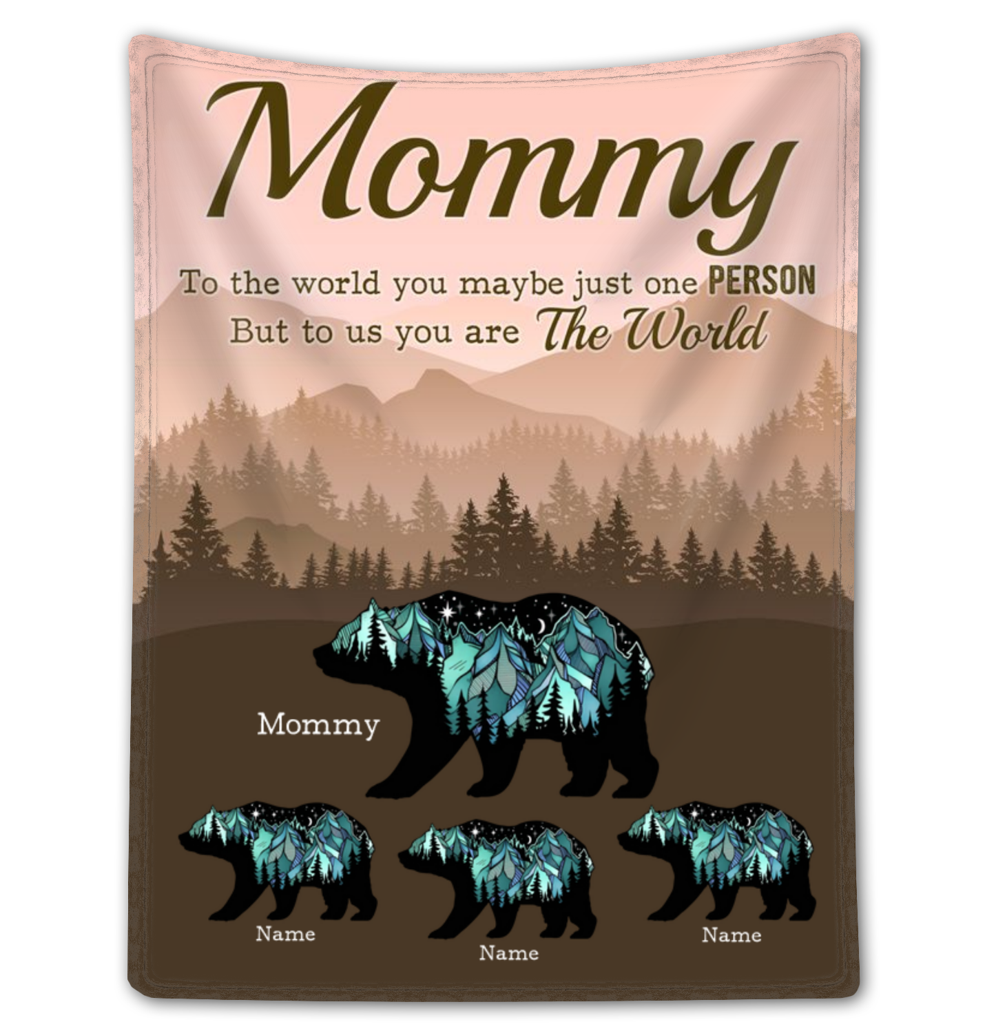 Personalized Mama Bear Blanket Meaningful Mother's Day Gift For Mom