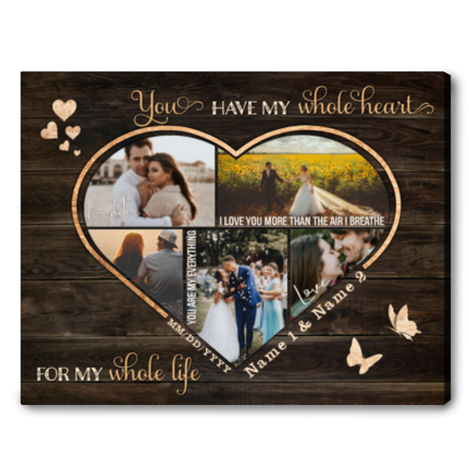 Creative Couple Gift Ideas Wedding Gift From Husband Custom Photo Canvas Print
