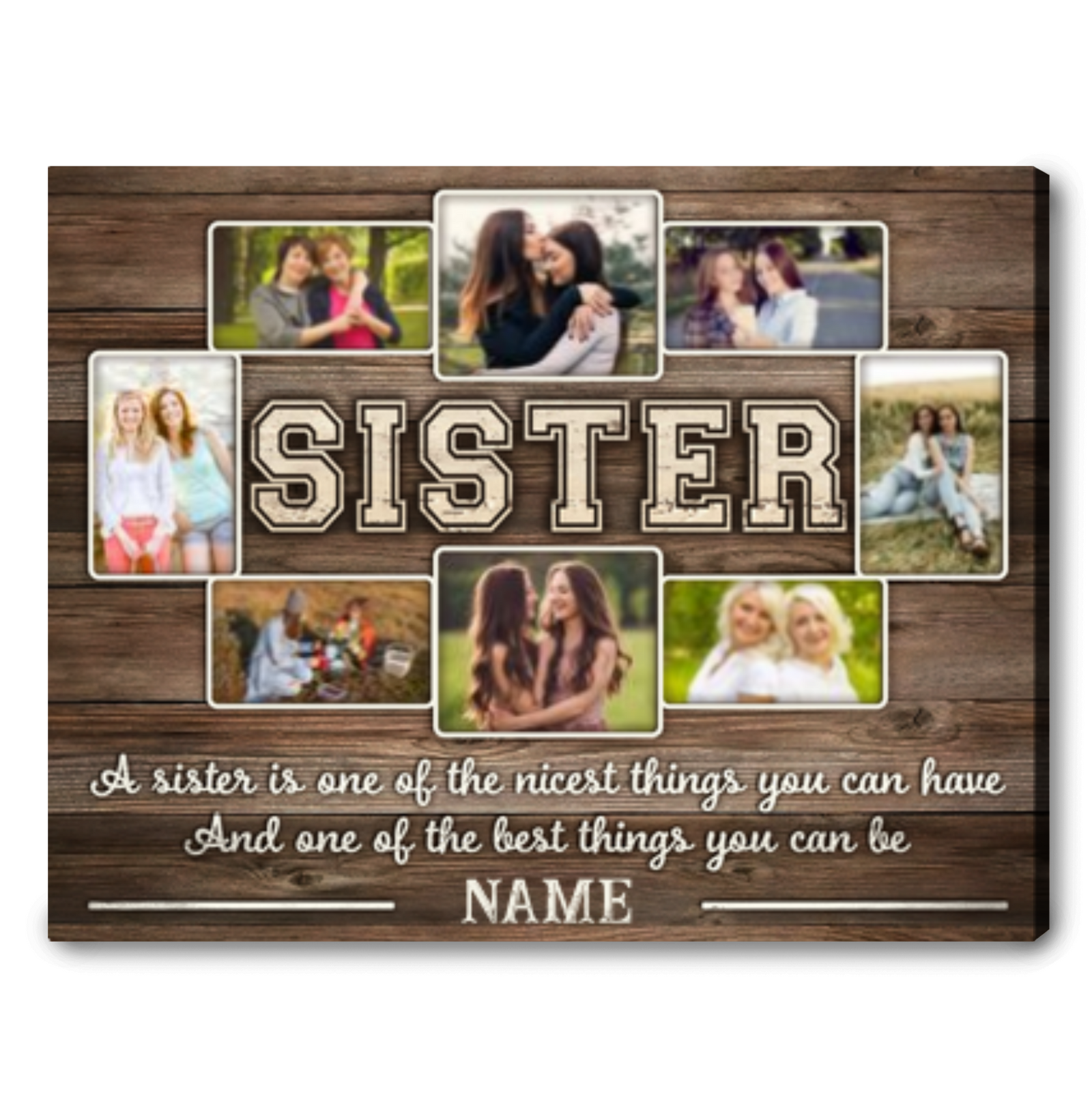 Personalized Gift Idea For Sister Canvas Print For Sister Birthday