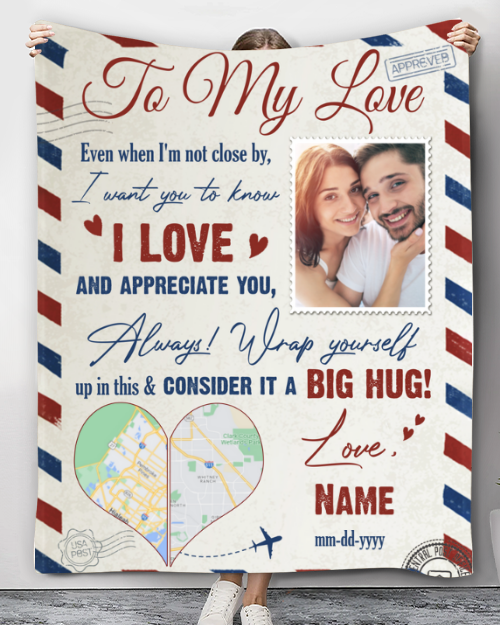 Gift Idea For Long Distance Relationship Customized Map Blanket For Couple