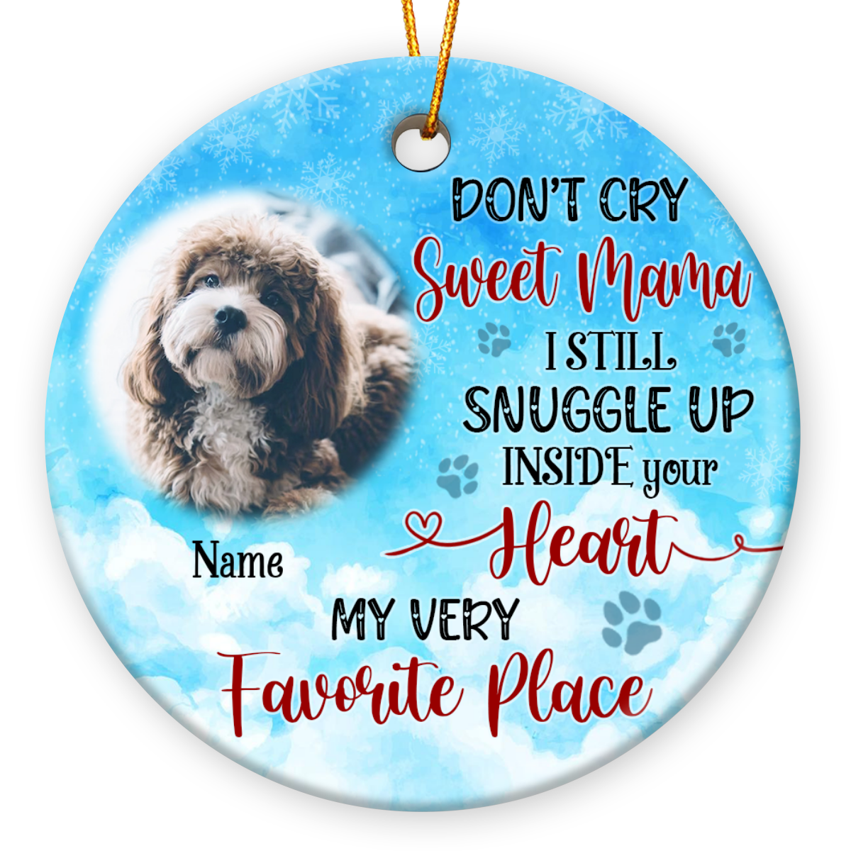 Keepsake Dog Remembrance Gift Custom Memorial Pet Ceramic Ornament