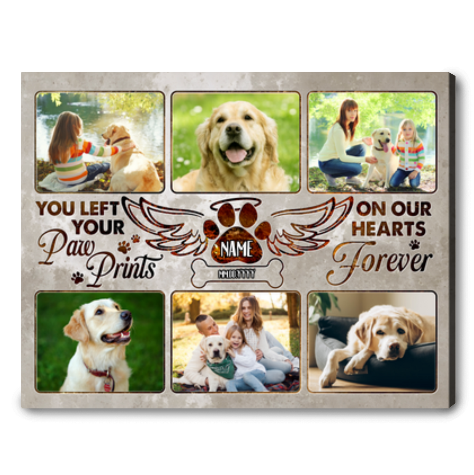 Pet Memorial Photo Collage Gift Personalized Remembrance Canvas Print