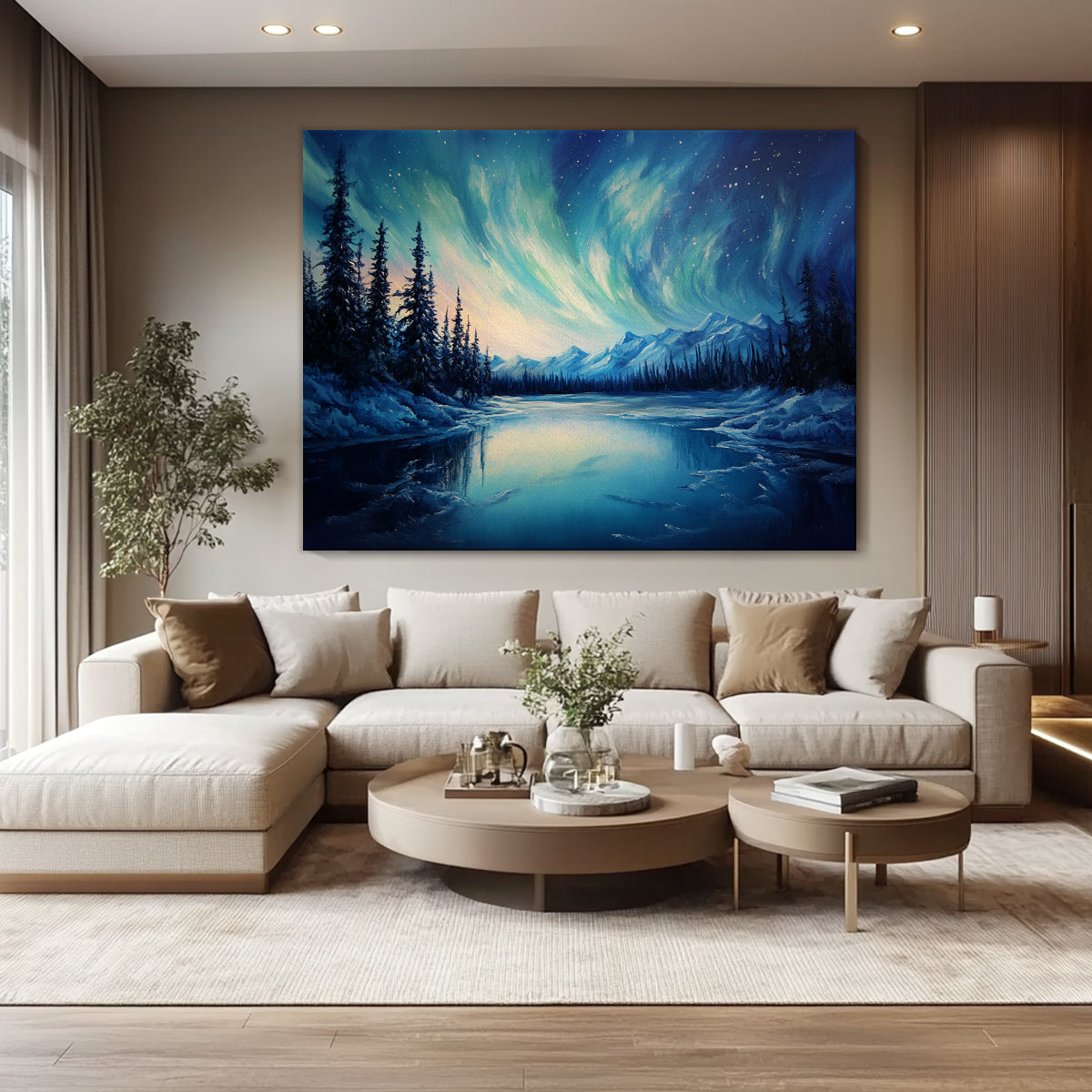 Aurora Dreams Landscape Abstract Canvas Wall Art