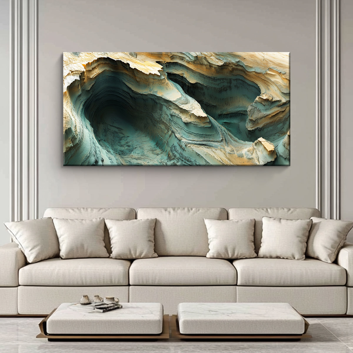 Echoes of Erosion Landscape Abstract Canvas Wall Art