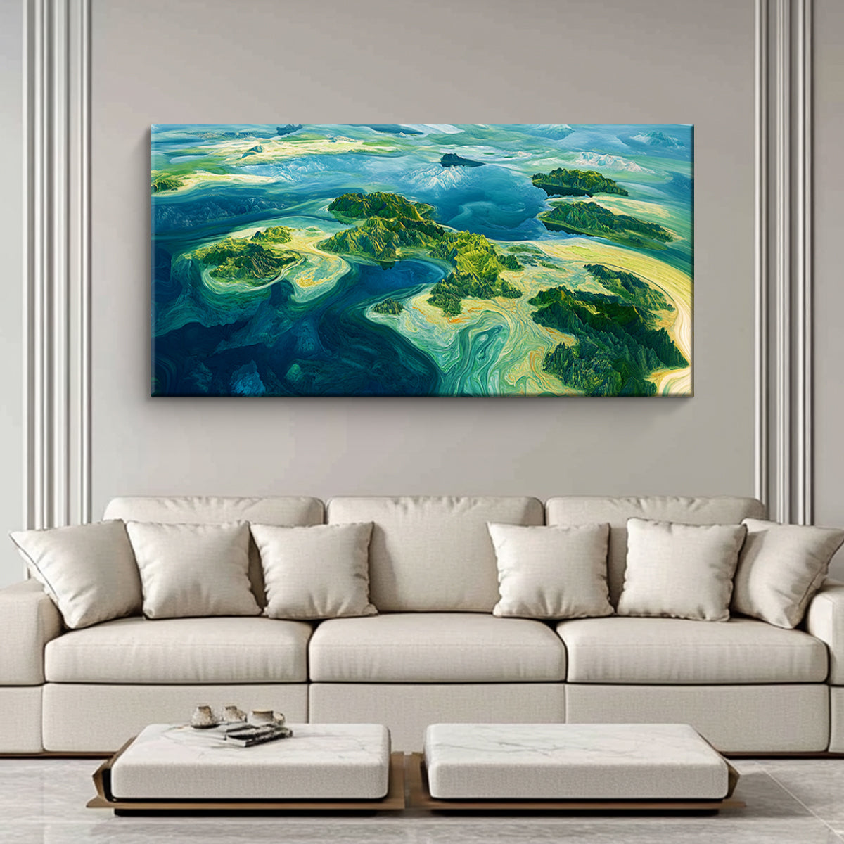 Islands of Serenity Landscape Abstract Canvas Wall Art