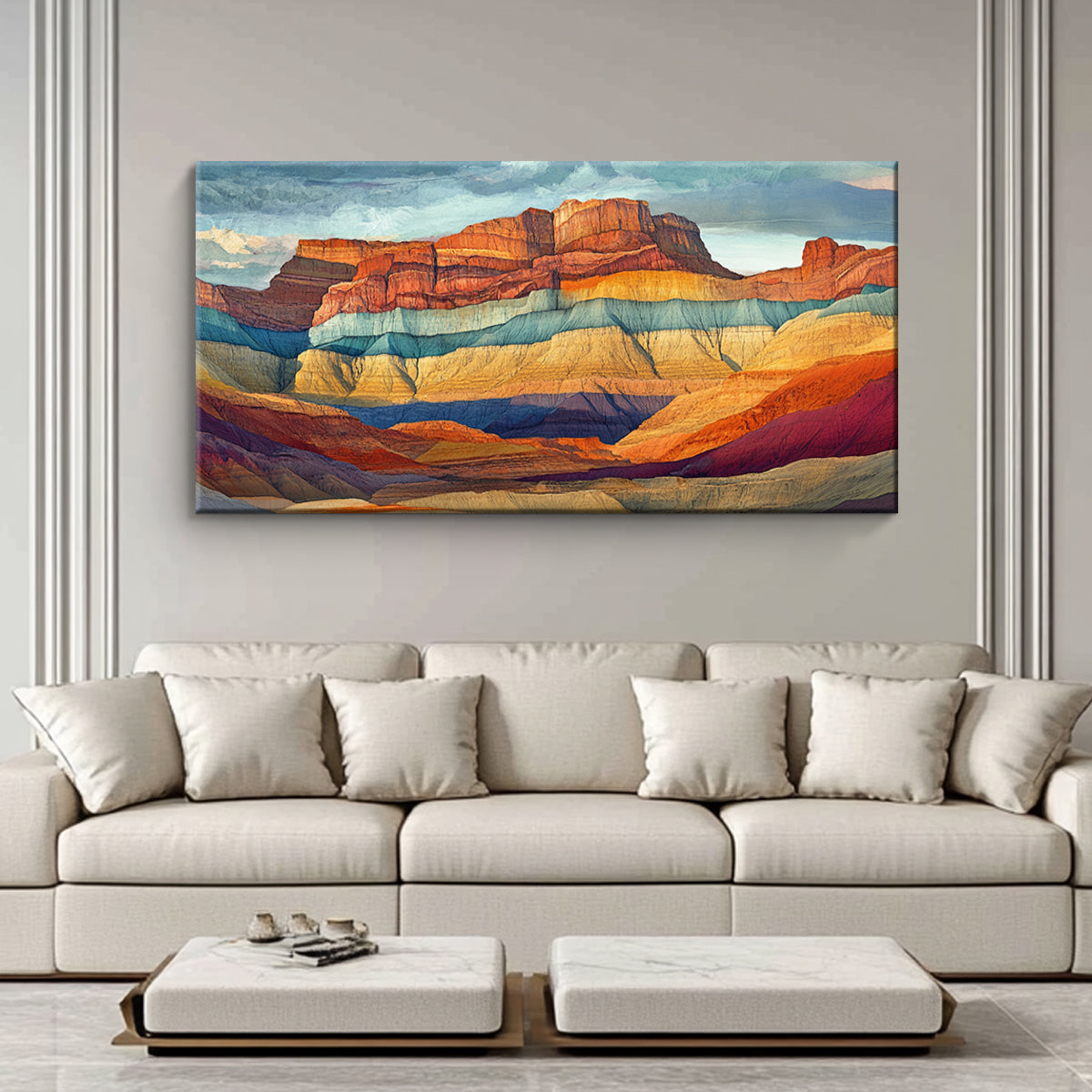 Canyon Colors Vibrant Landscape Abstract Canvas Wall Art