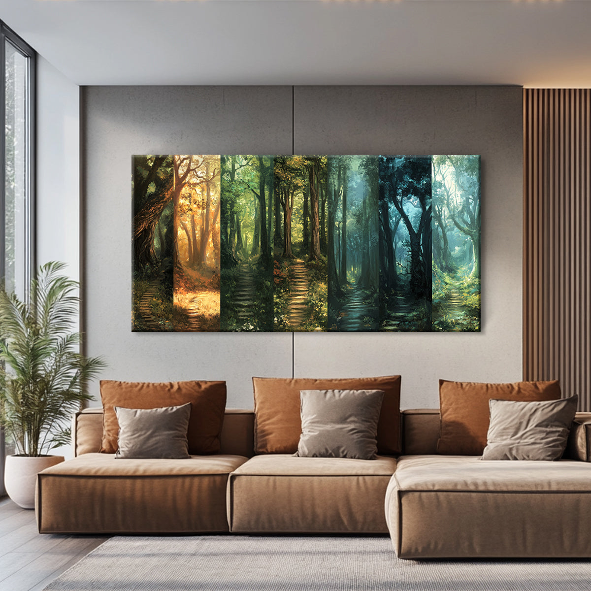 Seasons of the Forest Landscape Abstract Canvas Wall Art