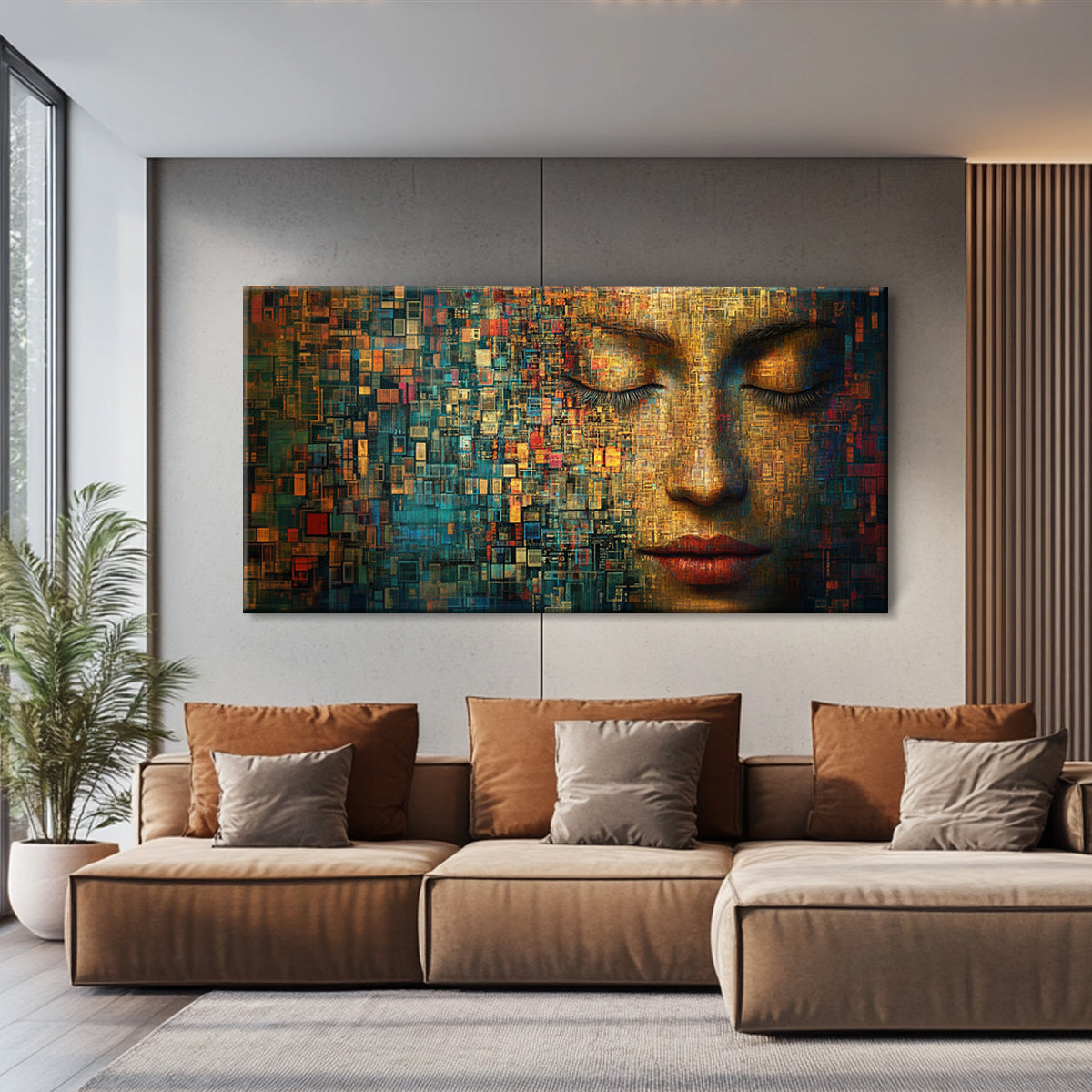 Digital Serenity Surrealism Abstract Canvas Wall Art