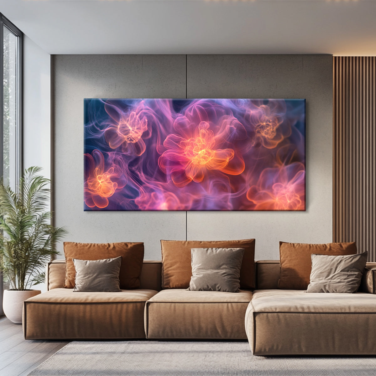Ethereal Blooms Digital Floral Abstract Canvas Wall Art