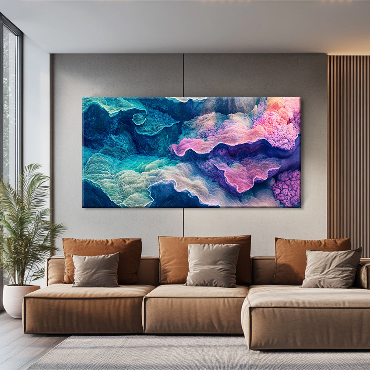 Serene Waves Surreal Abstract Canvas Wall Art for Living Room