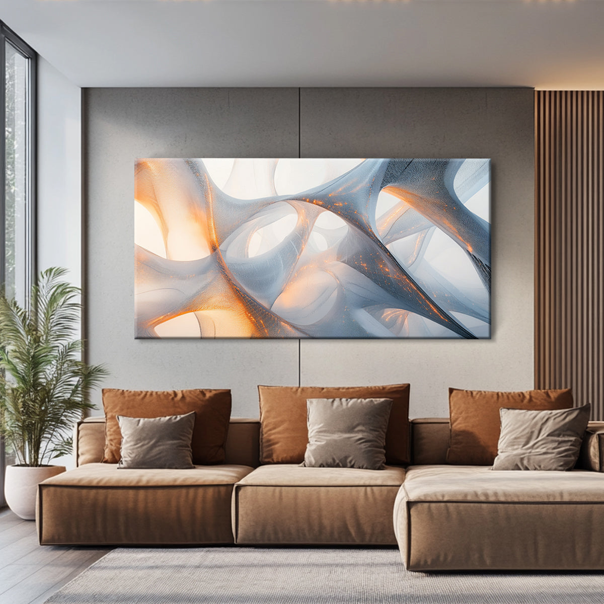 Fluid Elegance Translucent Abstract Canvas Wall Art
