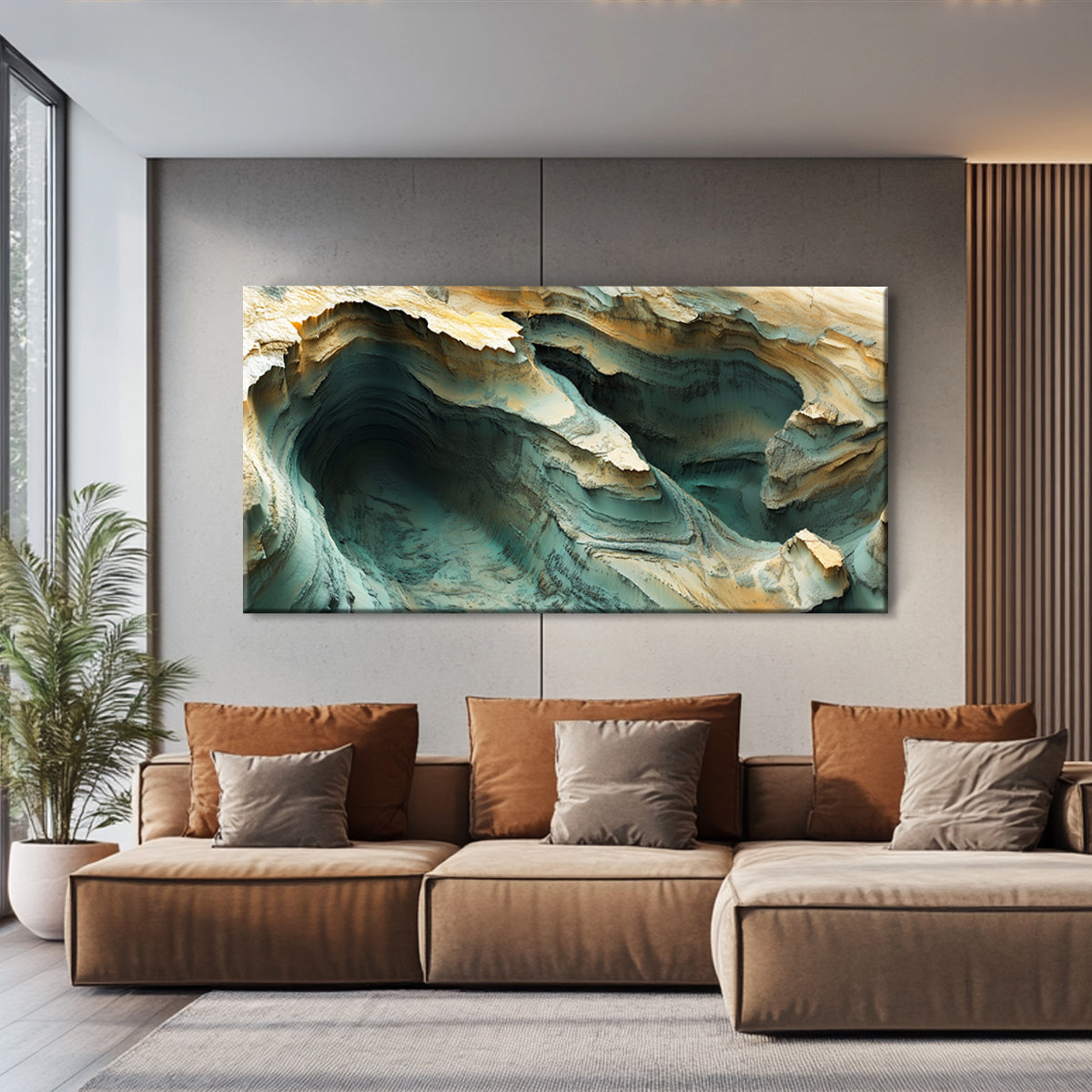 Echoes of Erosion Landscape Abstract Canvas Wall Art