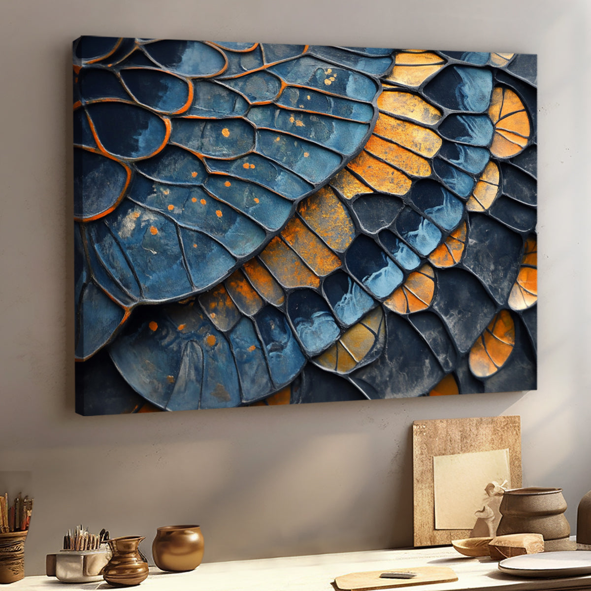 Textured Elegance Abstract Canvas Wall Art for Living Room
