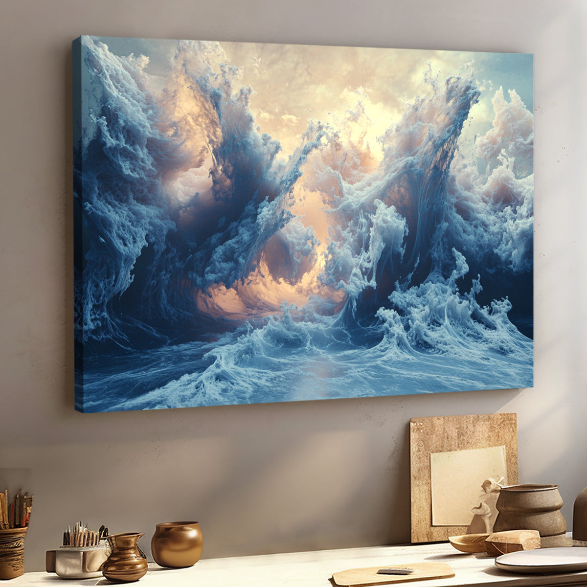 Tidal Majesty Seascape Abstract Canvas Wall Art