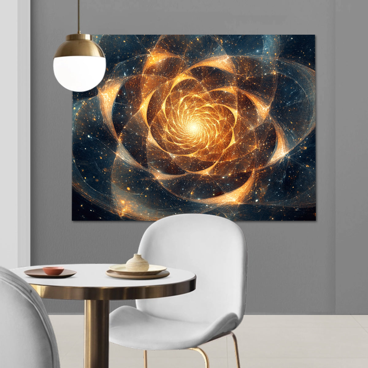Cosmic Spiral Digital Cosmic Abstraction Canvas Wall Art