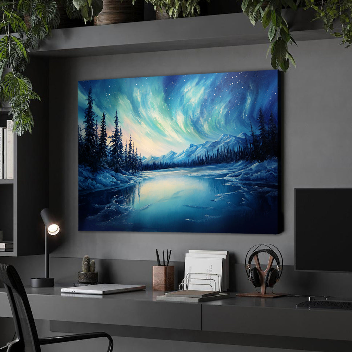 Aurora Dreams Landscape Abstract Canvas Wall Art