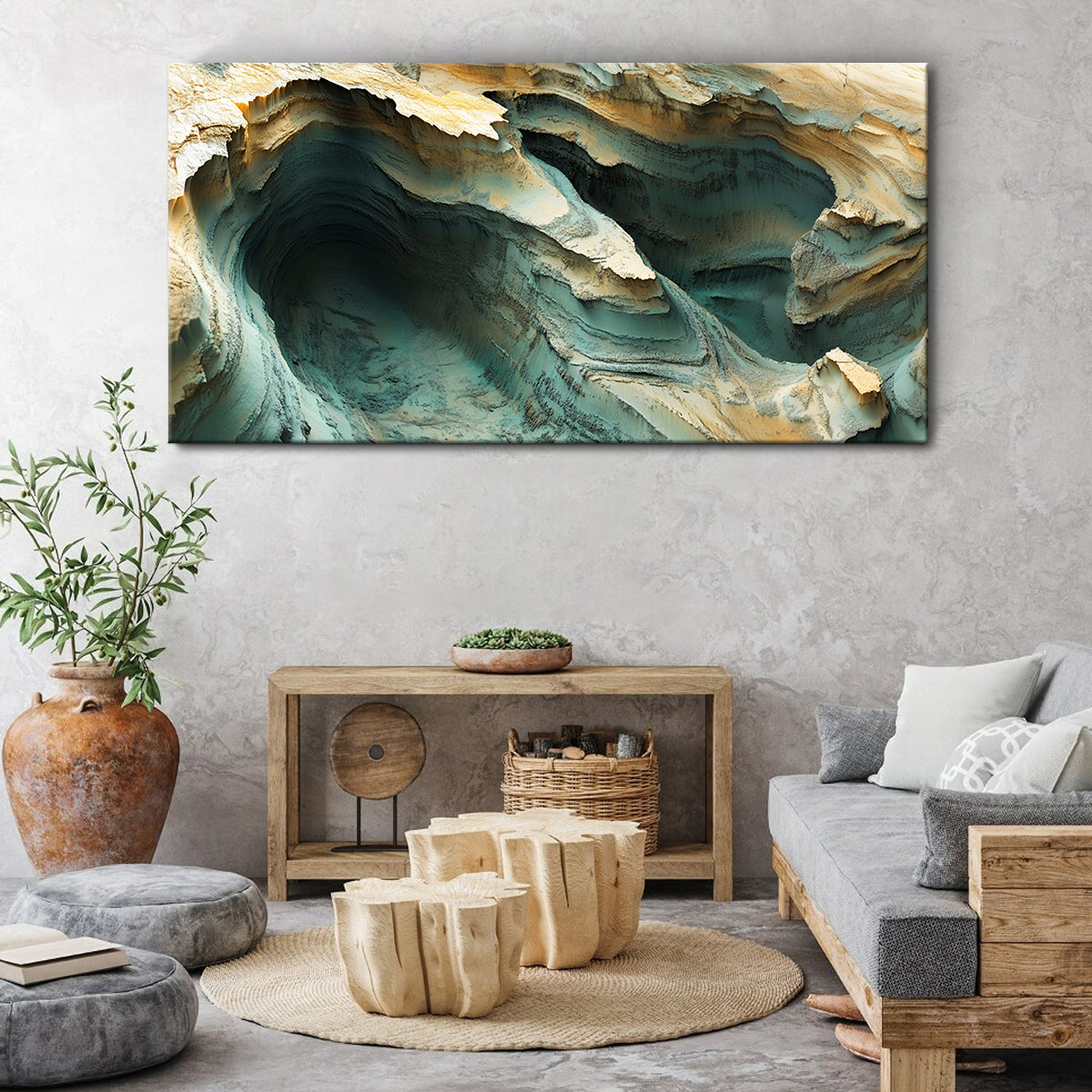 Echoes of Erosion Landscape Abstract Canvas Wall Art