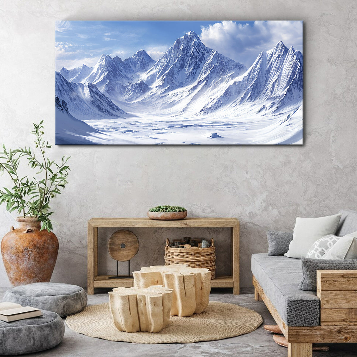 Majestic Peaks Landscape Abstract Canvas Wall Art