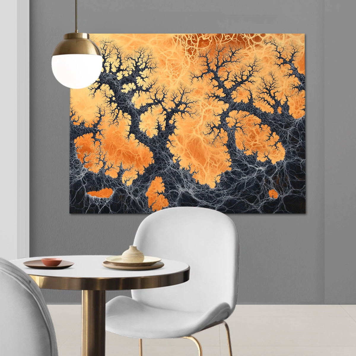 Fiery Roots Dynamic Abstract Canvas Wall Art