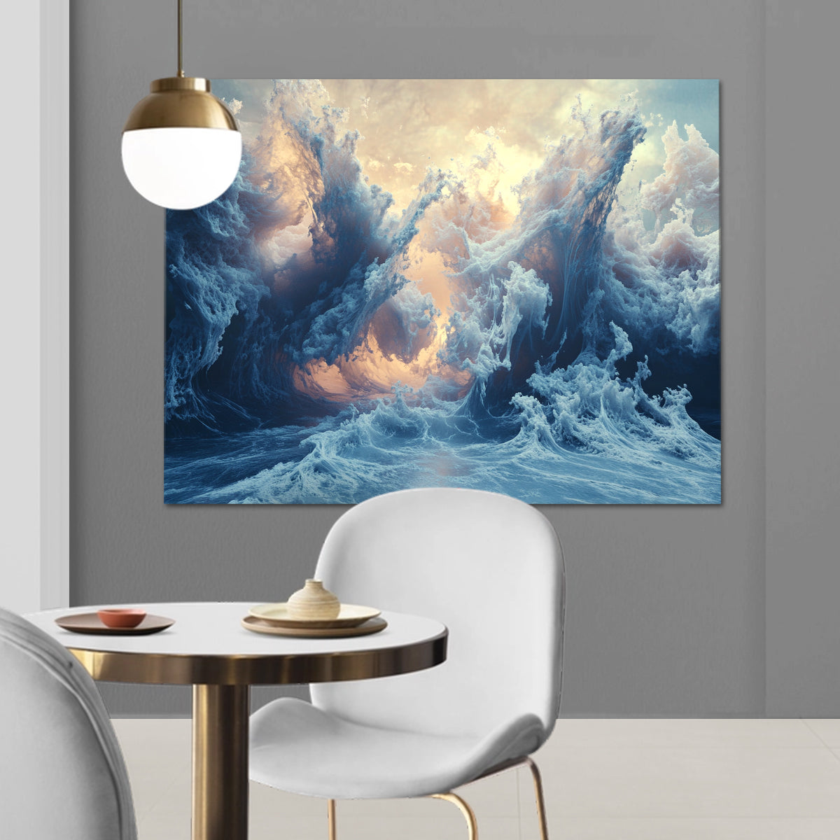 Tidal Majesty Seascape Abstract Canvas Wall Art
