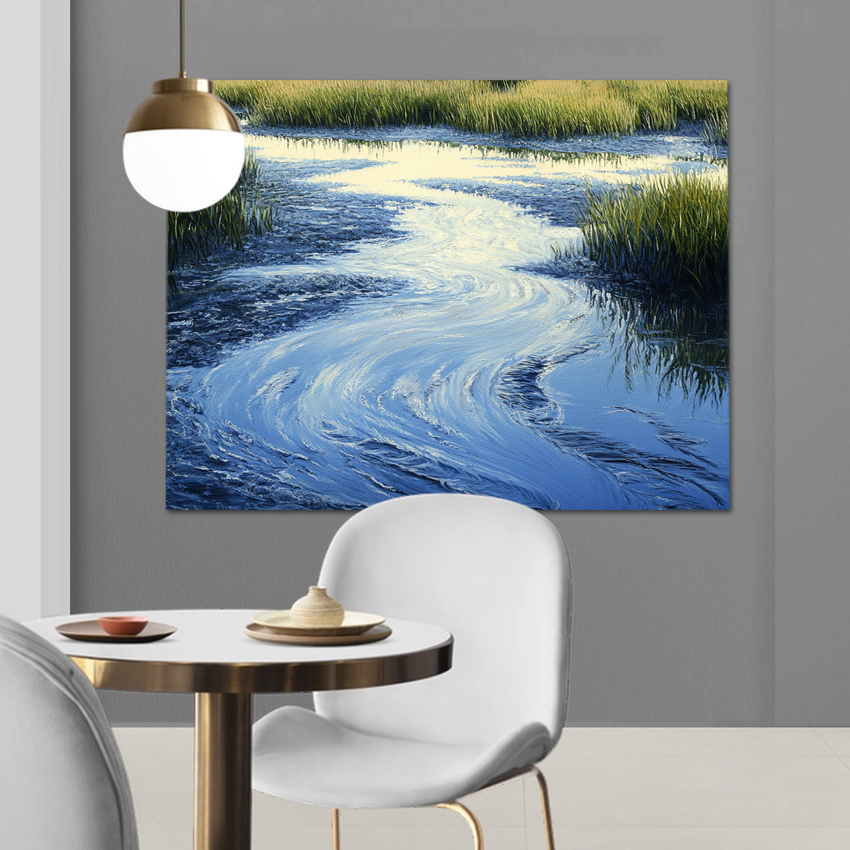 Serene Waters Natural Landscape Abstract Canvas Wall Art