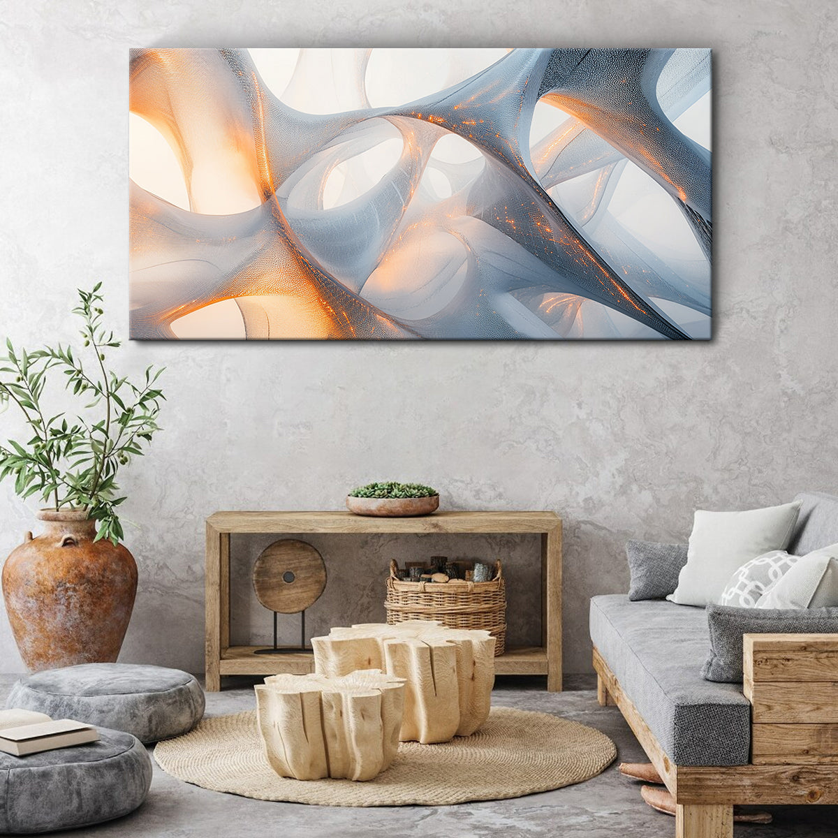 Fluid Elegance Translucent Abstract Canvas Wall Art