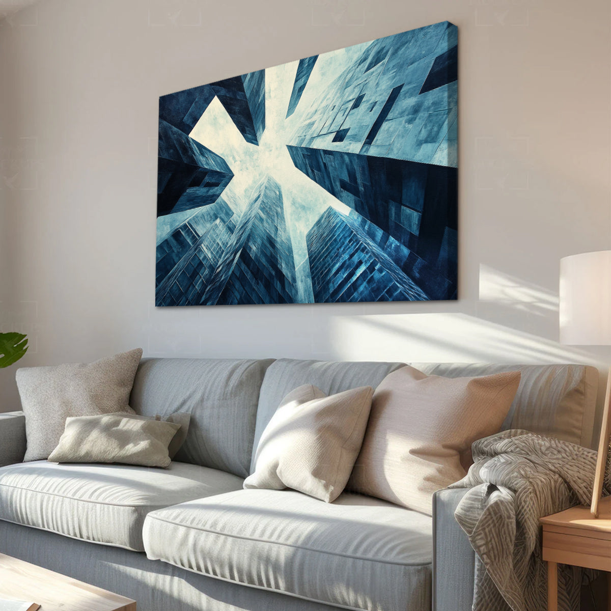 Skyward Ascent Modern Architecture Abstract Canvas Wall Art