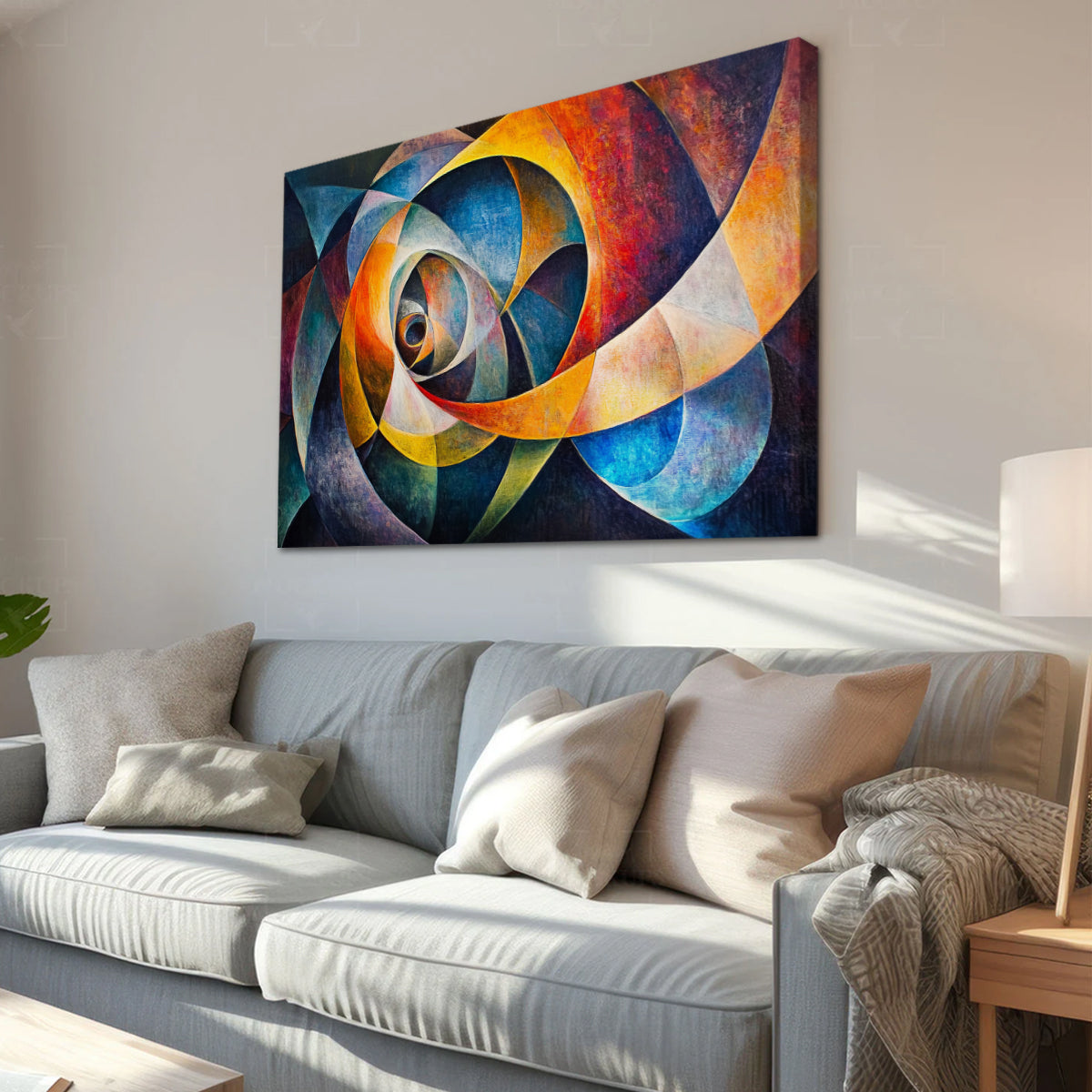 Spiral of Colors Geometric Abstract Canvas Wall Art