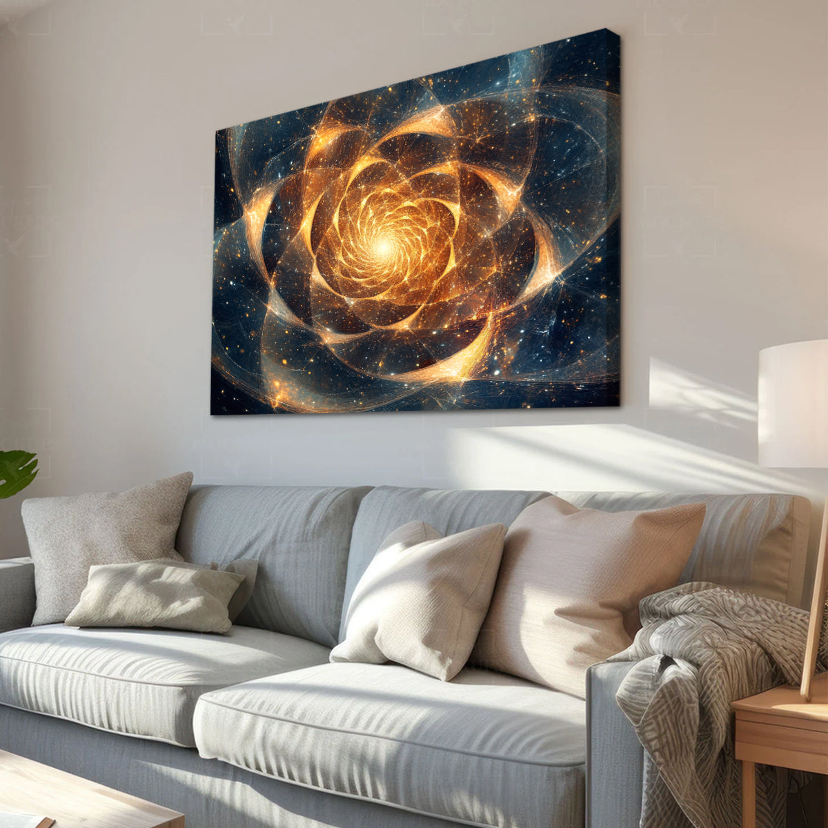 Cosmic Spiral Digital Cosmic Abstraction Canvas Wall Art
